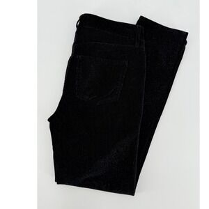 Talbots Corduroy Pants Womens 2 Black Glitter Slim Ankle Holiday Party Christmas